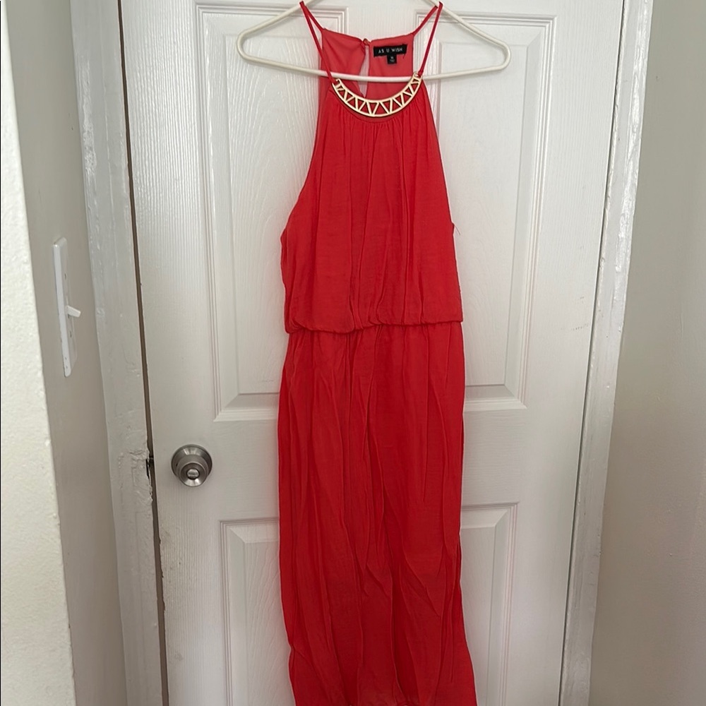 Red Sleeveless Maxi Dress